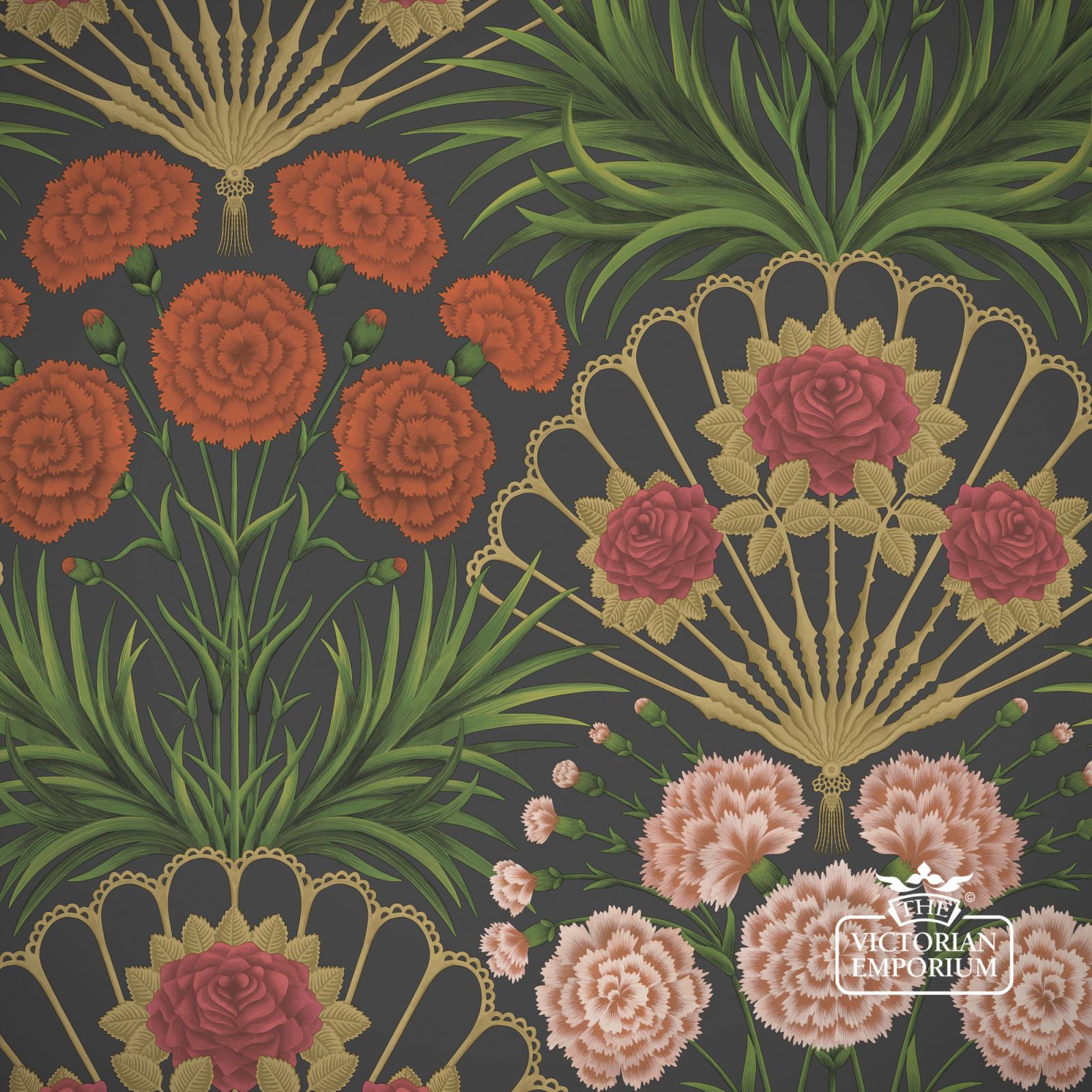 Flamenco Fan wallpaper in a choice of 4 colourways