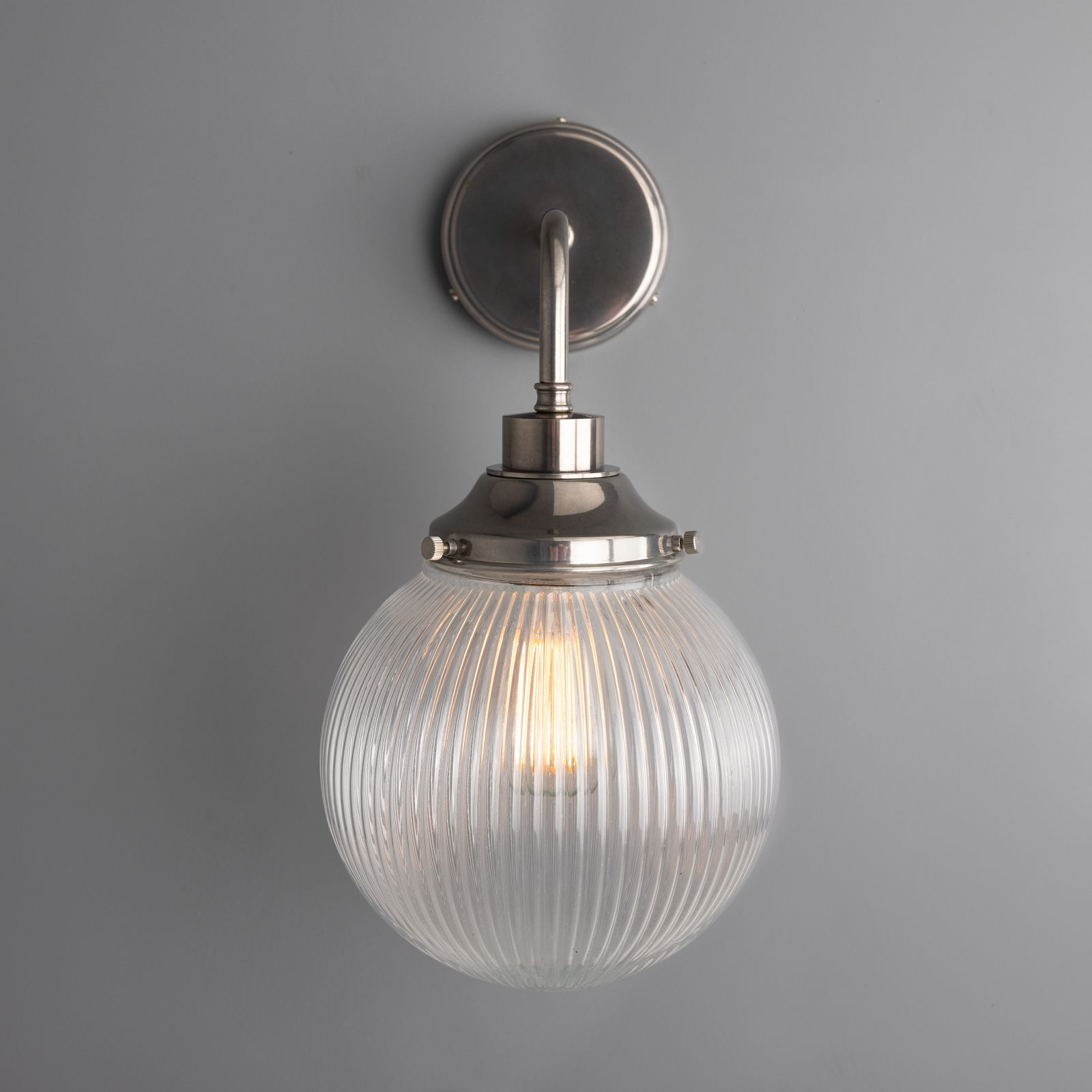 Stanley Fluted Globe Bathroom Wall Light Bathroom Lights