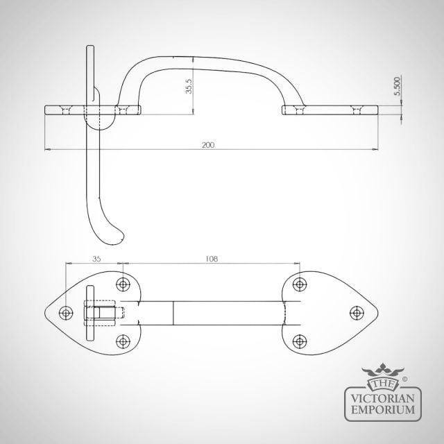 Black Antique Thumb Latch Set Dwg  Lf5535