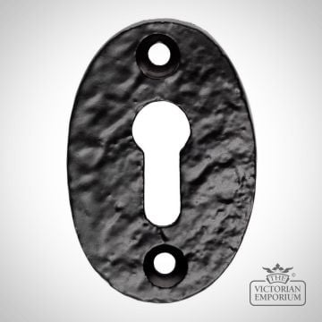 Oval Escutcheon - Black Antique