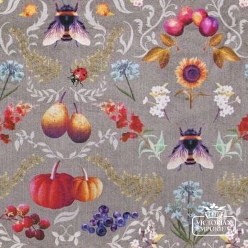 Bee Dance Fabric in Black or Taupe