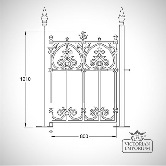 Castiron Railings Victorian Terrace Pedestrian Gate With Posts 800mm