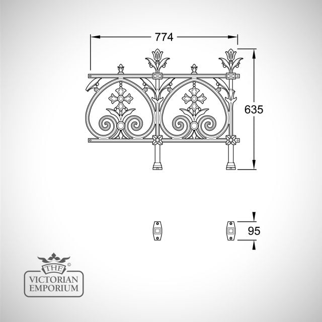 Terrace Castiron Railling Diagram Dim Rt2010