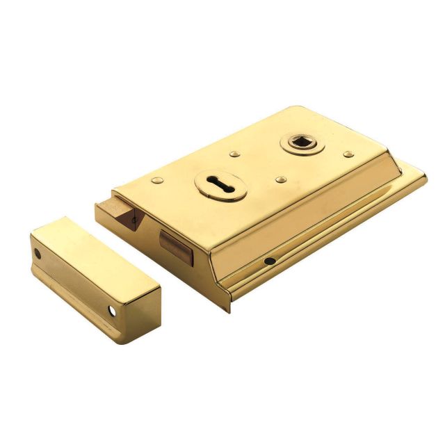 Rim Lock - Polished Brass