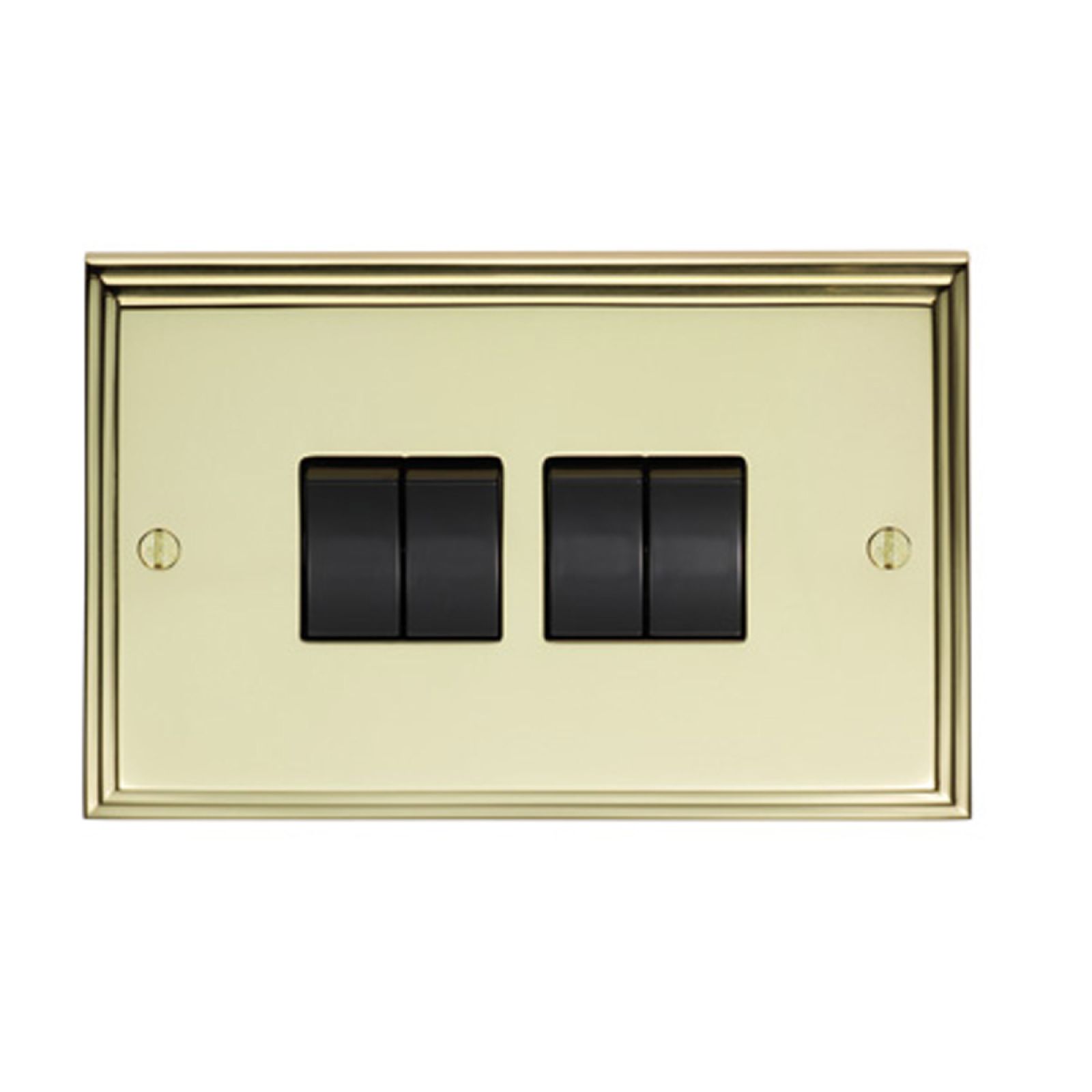 Stepped 4 Gang 10amp 2way Switch - brass, chrome or satin chrome