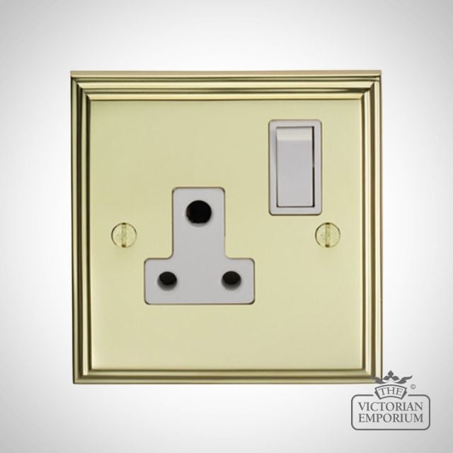 Stepped 1 Gang 5amp Switched Socket - brass, chrome or satin chrome
