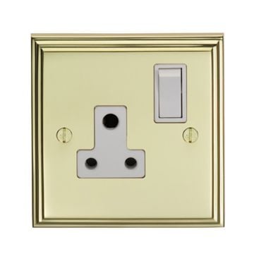 Stepped 1 Gang 5amp Switched Socket - brass, chrome or satin chrome