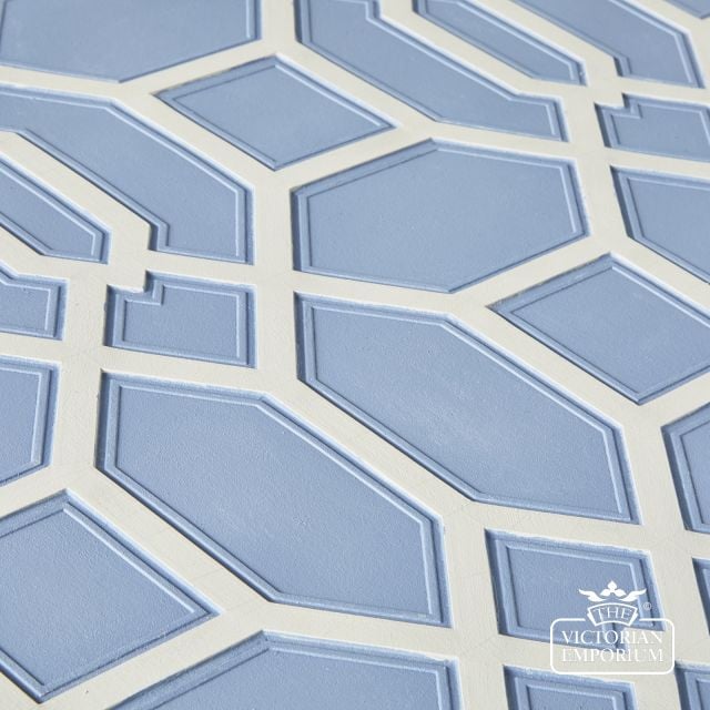 Lincrusta Trellis Rd1979fr Flat Shot Whiteonblue Gardenroom 114