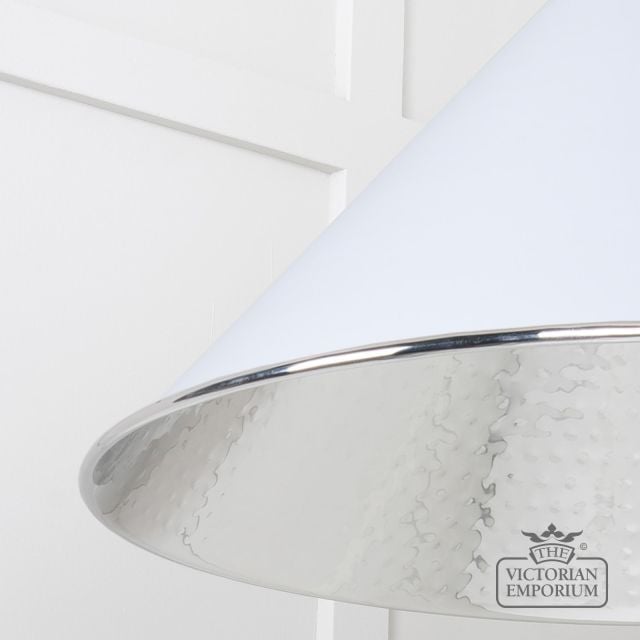Hockliffe Pendant Light In Hammered Nickel And Birch Exterior45433bi 4 L