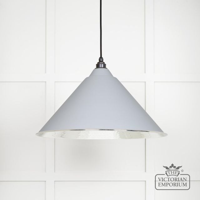 Hockliffe Pendant Light In Hammered Nickel And Birch Exterior45433bi Main L