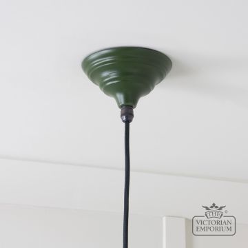 Hockliffe Pendant Light In Hammered Nickel And Heath Green Exterior 45433h 5 L