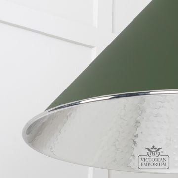 Hockliffe Pendant Light In Hammered Nickel And Heath Green Exterior45433h 4 L