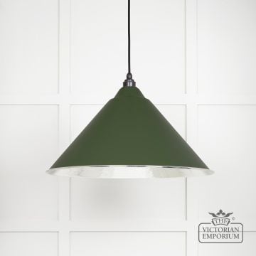 Hockliffe Pendant Light In Hammered Nickel And Heath Green Exterior45433h Main L