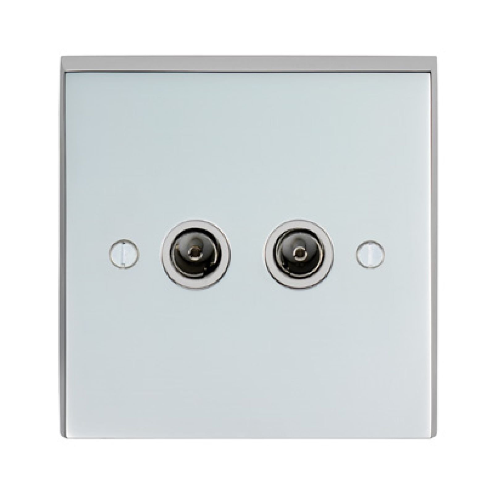 2 Gang TV Outlet in brass, chrome or satin chrome