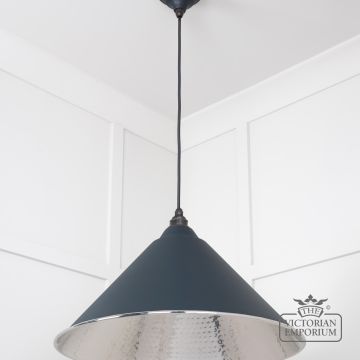 Hockliffe Pendant Light In Hammered Nickel And Soot Exterior 45433so 3 L
