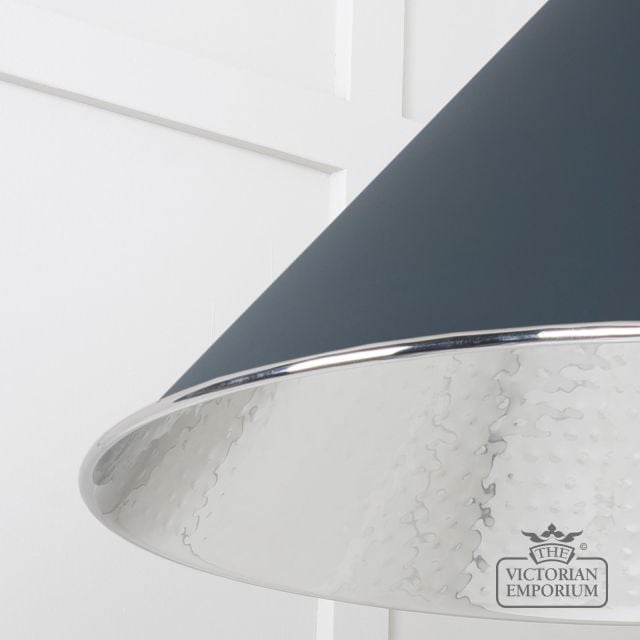 Hockliffe Pendant Light In Hammered Nickel And Soot Exterior 45433so 4 L