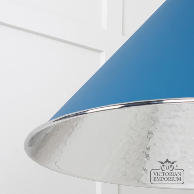 Hockliffe Pendant Light In Hammered Nickel And Upstream Exterior 45433u 4 L