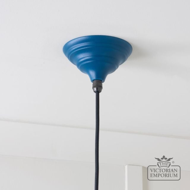 Hockliffe Pendant Light In Hammered Nickel And Upstream Exterior 45433u 5 L