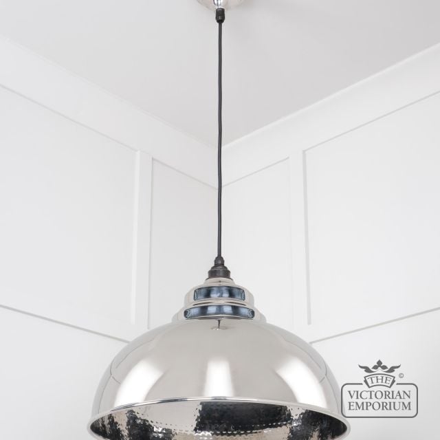 Harlow Pendant Light In Hammered Nickel 45472 3 L