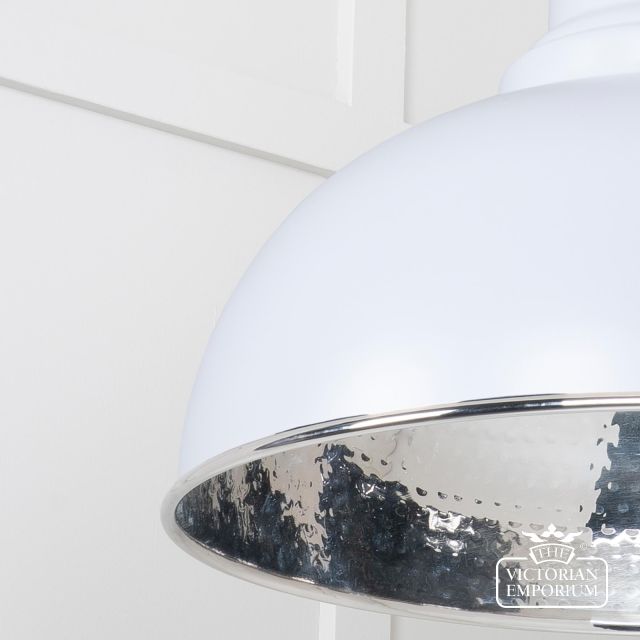 Harlow Pendant Light In Hammered Nickel With Birch Exterior45472bi 4 L