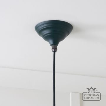 Harlow Pendant Light In Hammered Nickel With Dark Green Exterior 45472di 5 L