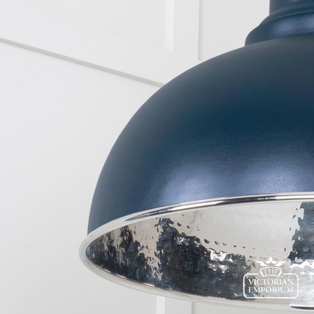 Harlow Pendant Light In Hammered Nickel With Dusk Exterior 45472du 4 L