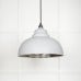 Harlow pendant light in hammered nickel with flock exterior 45472f 1 l