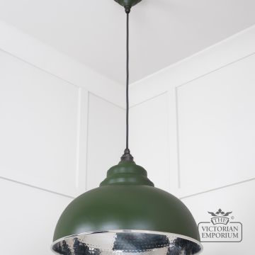 Harlow Pendant Light In Hammered Nickel With Heath Exterior 45472h 2 L