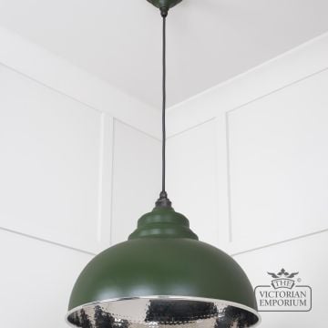 Harlow Pendant Light In Hammered Nickel With Heath Exterior 45472h 3 L