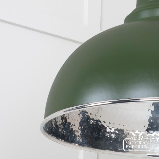 Harlow Pendant Light In Hammered Nickel With Heath Exterior 45472h 4 L