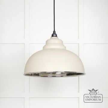 Harlow Pendant Light In Hammered Nickel With Teasel Exterior 45472te 1 L