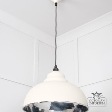 Harlow Pendant Light In Hammered Nickel With Teasel Exterior 45472te 2 L