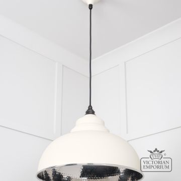 Harlow Pendant Light In Hammered Nickel With Teasel Exterior 45472te 3 L