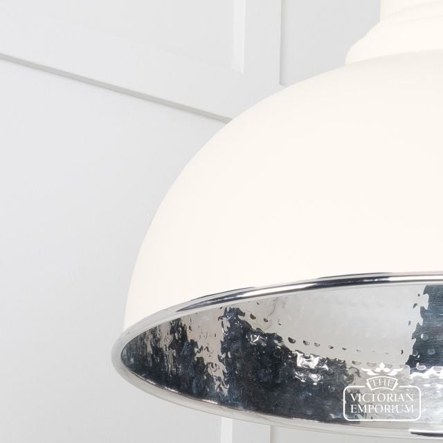 Harlow Pendant Light In Hammered Nickel With Teasel Exterior 45472te 4 L
