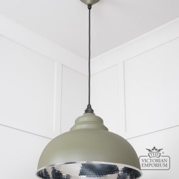 Harlow Pendant Light In Hammered Nickel With Tump Exterior 45472tu 2 L
