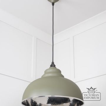 Harlow Pendant Light In Hammered Nickel With Tump Exterior 45472tu 3 L