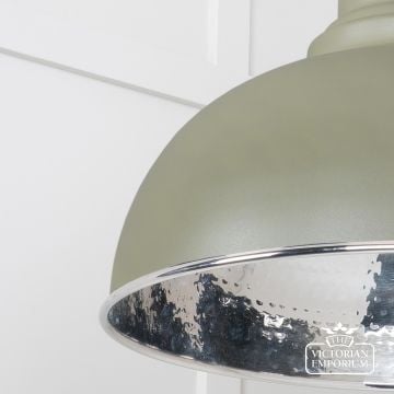 Harlow Pendant Light In Hammered Nickel With Tump Exterior 45472tu 4 L