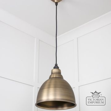 Brindle Pendant Light In Aged Brass 49497 2 L