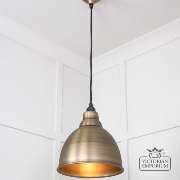 Brindle Pendant Light In Aged Brass 49497 3 L