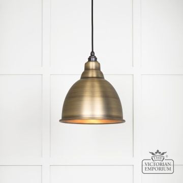 Brindle Pendant Light In Aged Brass 49497 Main L