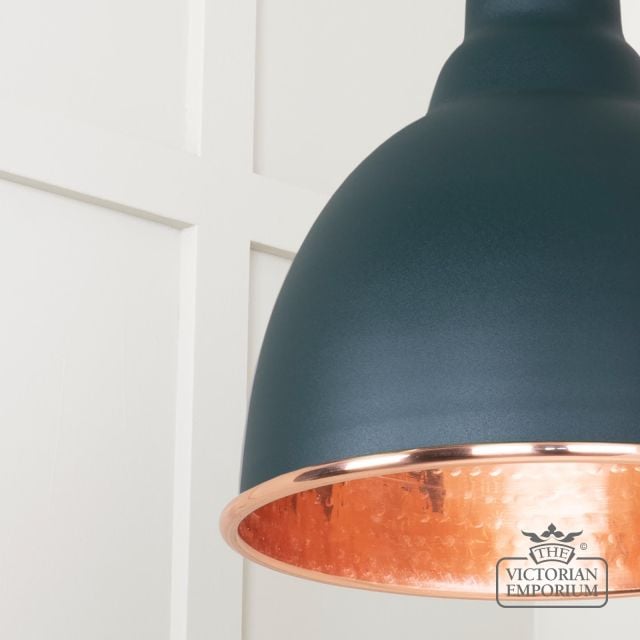 Brindle Pendant Light In Dingle With Hammered Copper Interior 49500di 4 L