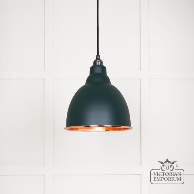 Brindle Pendant Light In Dingle With Hammered Copper Interior 49500di Main L