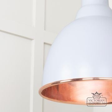 Brindle Pendant Light In Smooth Copper With Birch Exterior 49500sbi 4 L