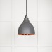 Brindle pendant light in smooth copper with bluff exterior 49500sbl 1 l