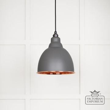 Brindle Pendant Light In Smooth Copper With Bluff Exterior 49500sbl 1 L