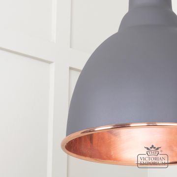 Brindle Pendant Light In Smooth Copper With Bluff Exterior 49500sbl 4 L