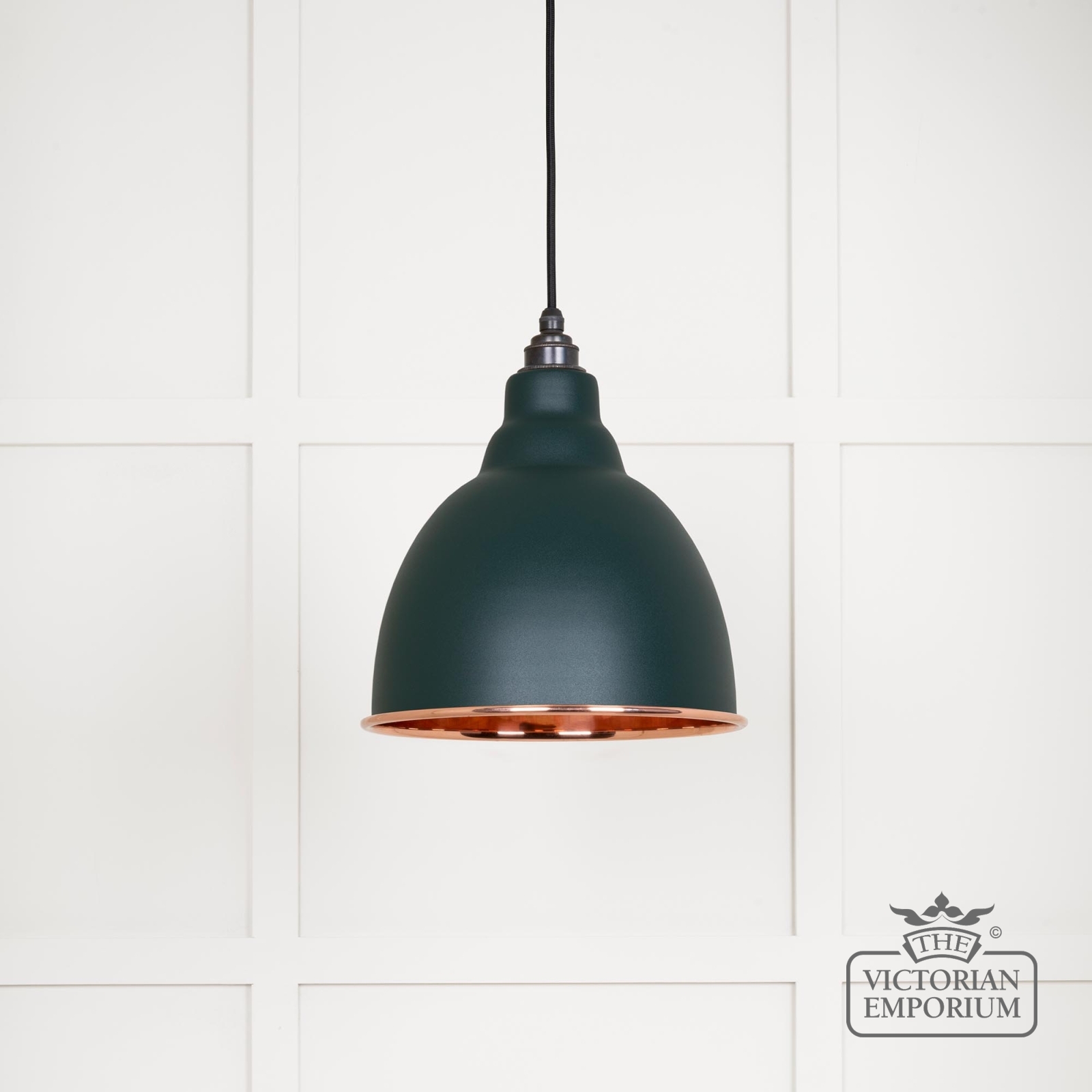 Brindle Pendant Light in Smooth Copper with Dingle Exterior