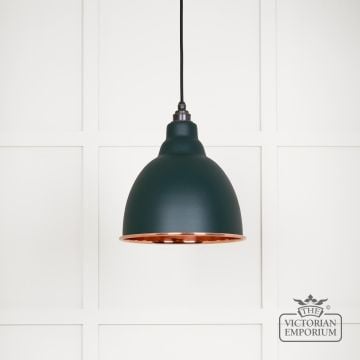 Brindle Pendant Light in Smooth Copper with Dingle Exterior