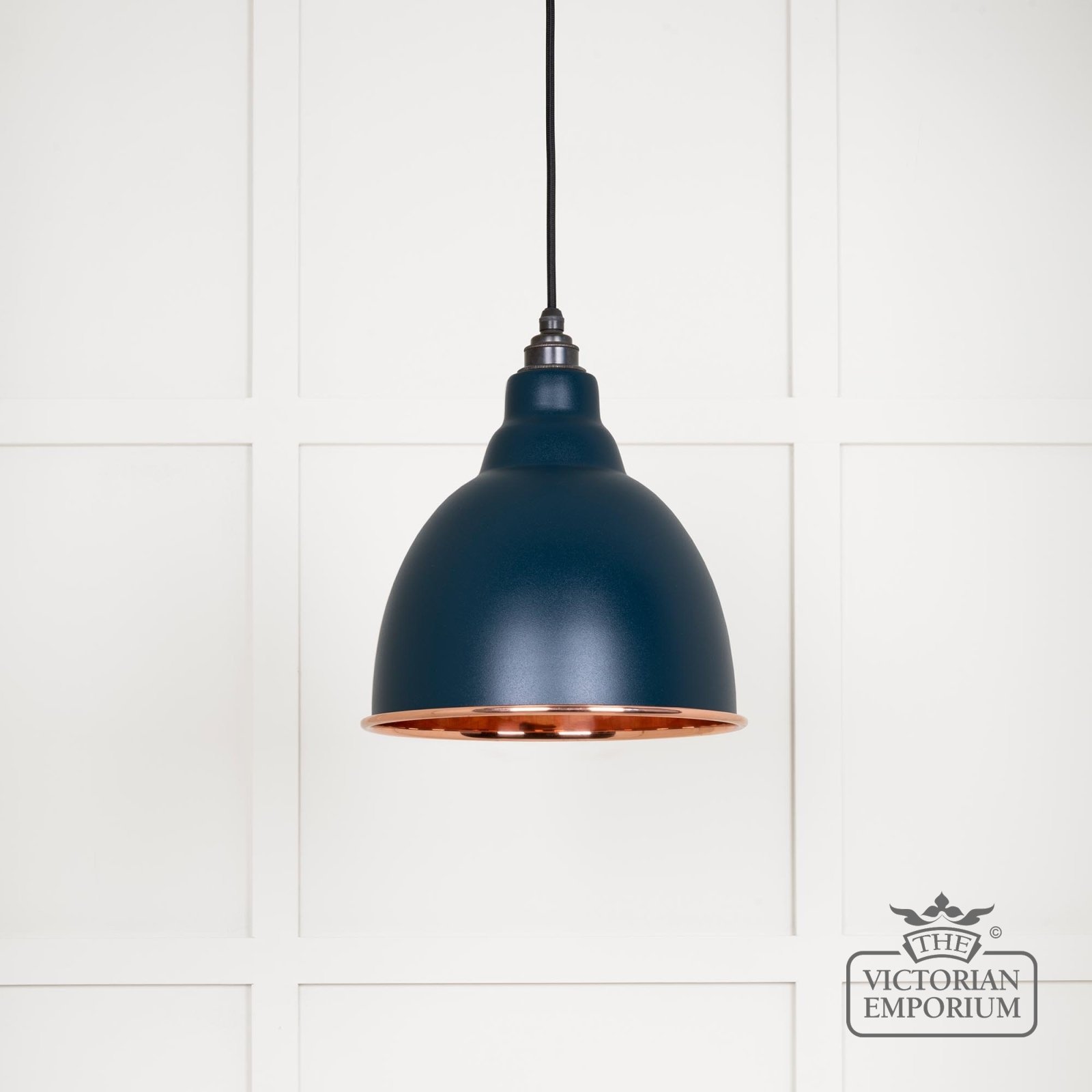 Brindle Pendant light in Smooth Copper with Dusk Exterior