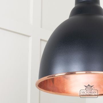 Brindle Pendant Light In Smooth Copper With Black Exterior 49500seb 4 L